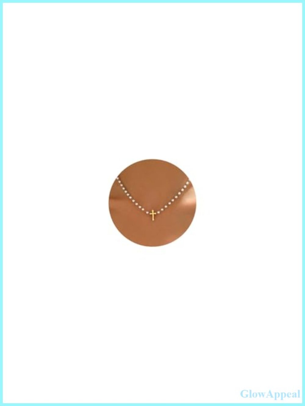 18K Gold Plated Pearl Cross Necklace Dainty Stainless Steel Jewelry Gift